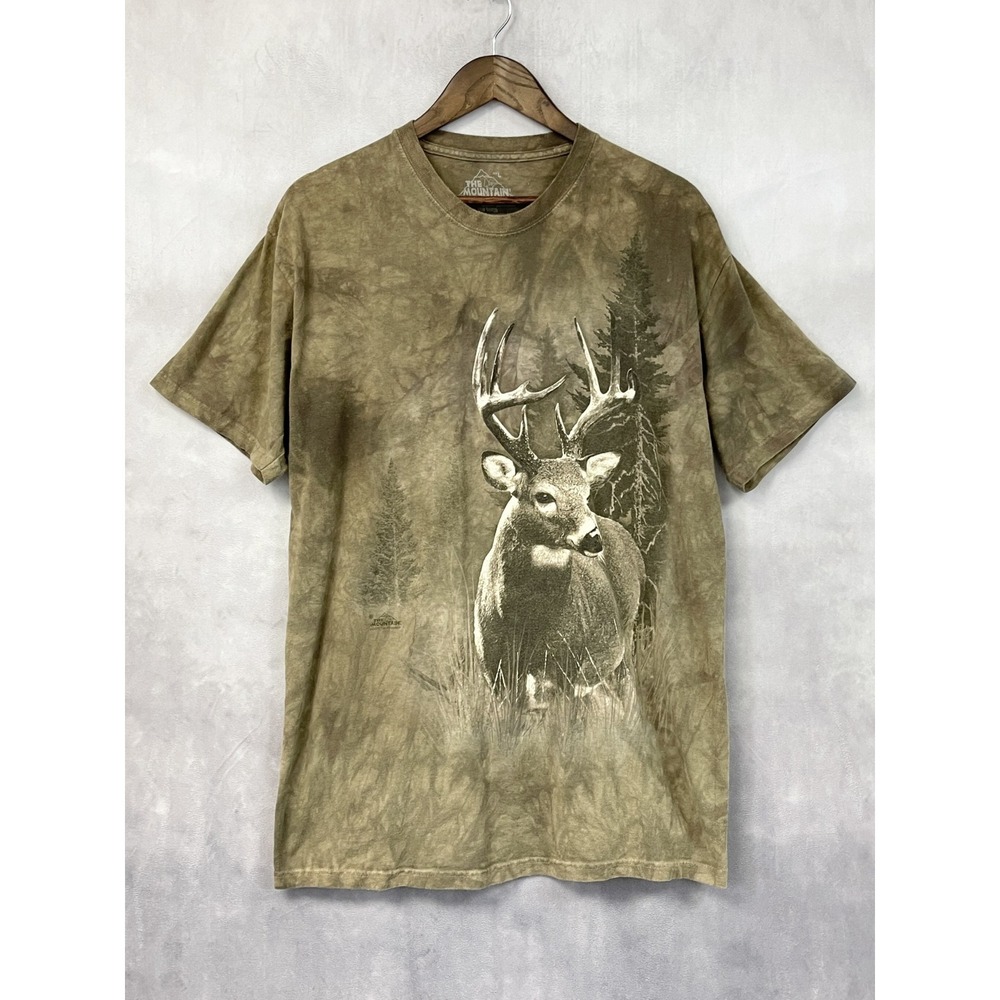 The Mountain Deer Graphic T Shirt Mens L Tie Dye Wildlife Nature Cabin Hunter